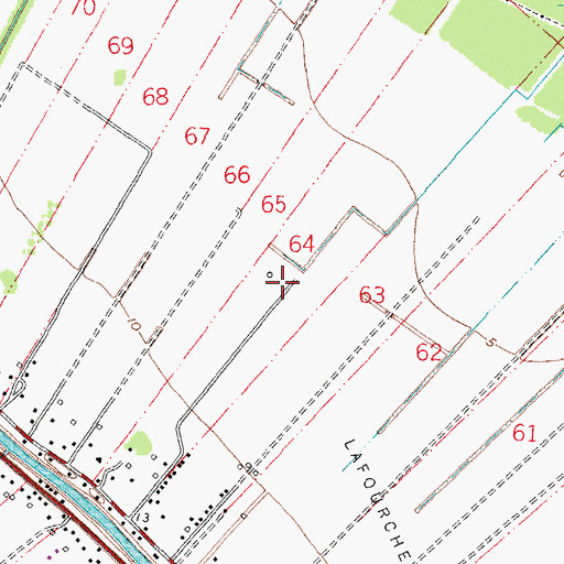Topographic Map of Beaujolais, LA