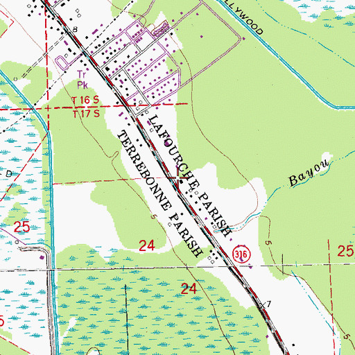 Topographic Map of Bergeron School (historical), LA