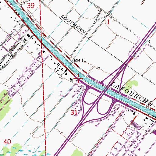 Topographic Map of Breaux Folse School (historical), LA