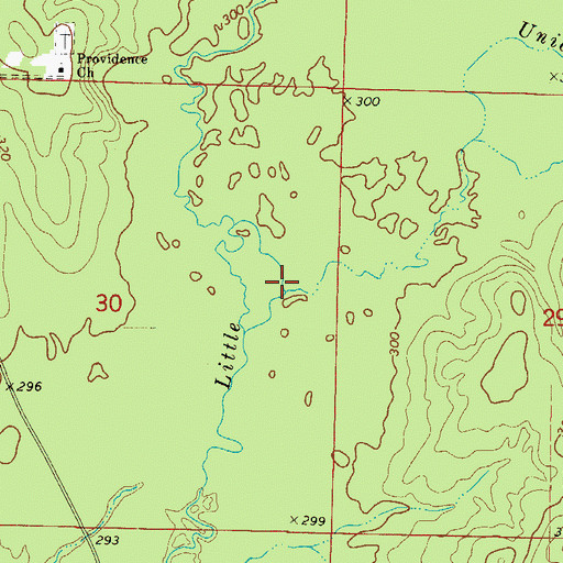 Topographic Map of Union Branch, AR