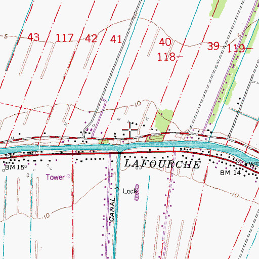 Topographic Map of Boudoin Foret School (historical), LA