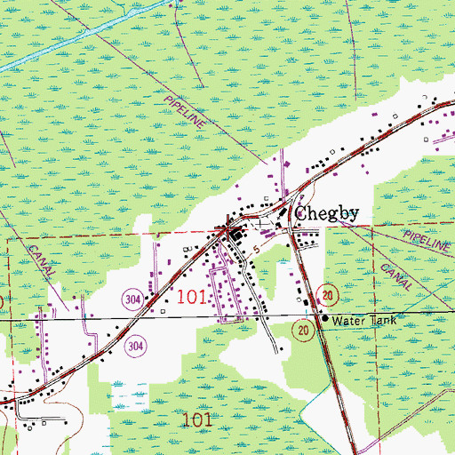 Topographic Map of Chackbay Elementary School, LA