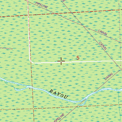 Topographic Map of Chegby Gas Field, LA