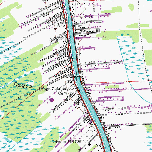 Topographic Map of Cote Blanche Bridge, LA