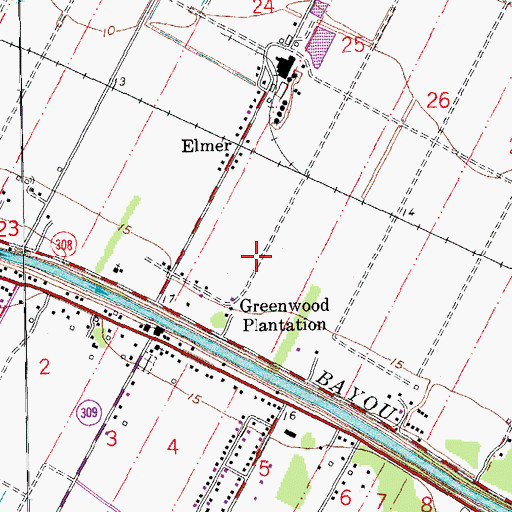 Topographic Map of Greenwood Acres, LA