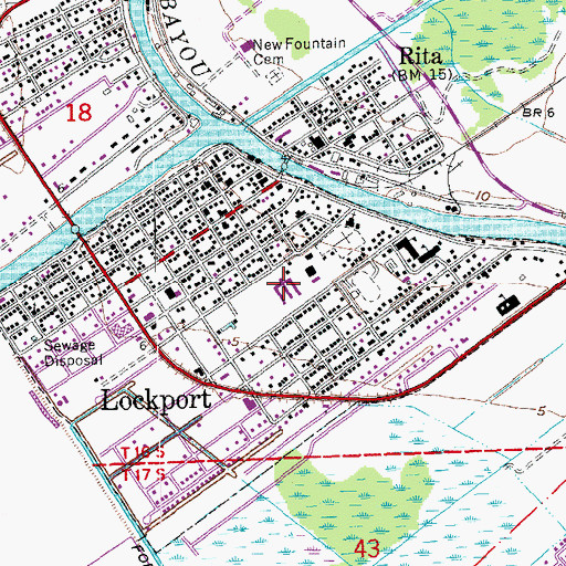 Topographic Map of Holy Savior Catholic School, LA
