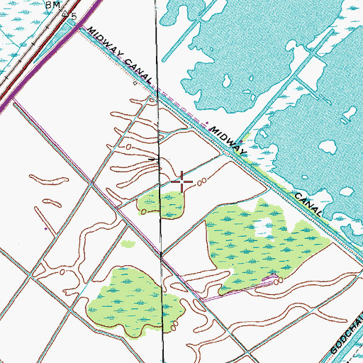 Topographic Map of Joe McHugh Oil and Gas Field, LA