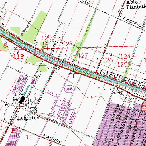 Topographic Map of Lafourche Plaza Shopping Center, LA