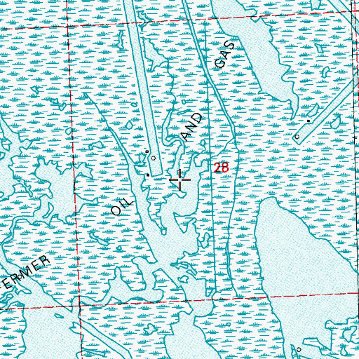 Topographic Map of Lake Enfermer Oil and Gas Field, LA