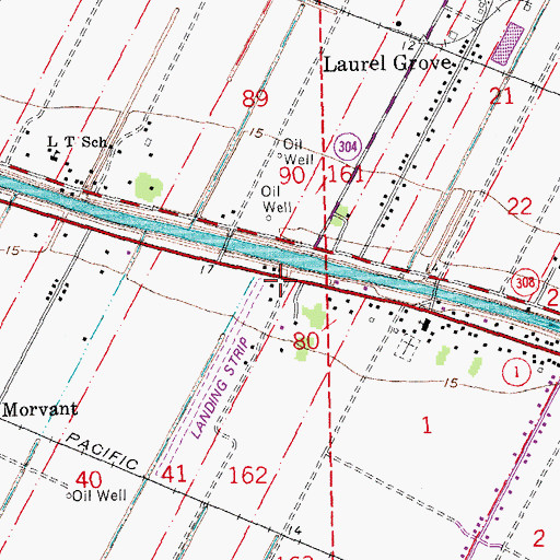 Topographic Map of Laurel Grove Gas Field, LA