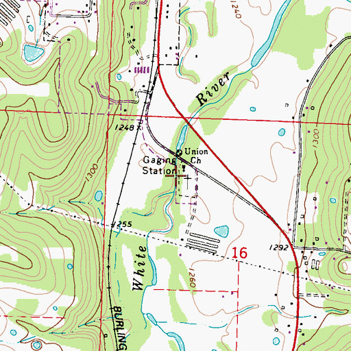 Topographic Map of Baptist Ford Cemetery, AR