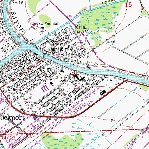 Topographic Map of Lockport Middle School, LA