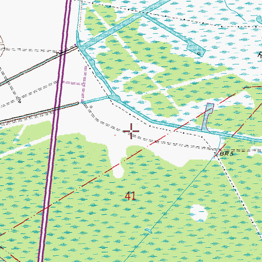 Topographic Map of Love Ridge, LA