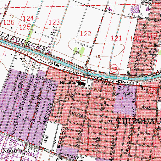 Topographic Map of Peltier Plaza Shopping Center, LA