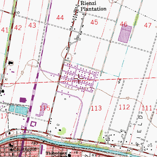 Topographic Map of Plantation Acres, LA
