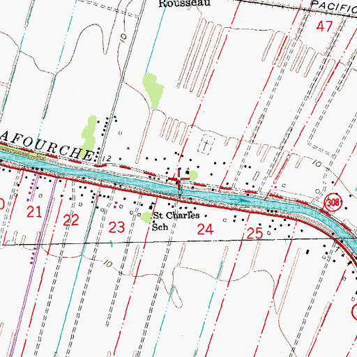 Topographic Map of Saint Charles, LA