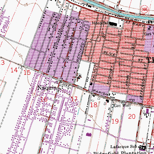 Topographic Map of Saint Genevieve Church, LA