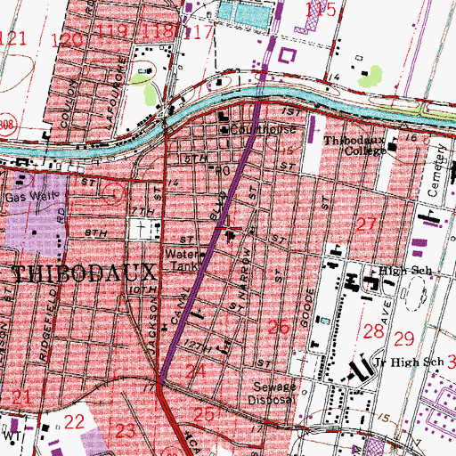 Topographic Map of Saint Joseph Co-Cathedral, LA
