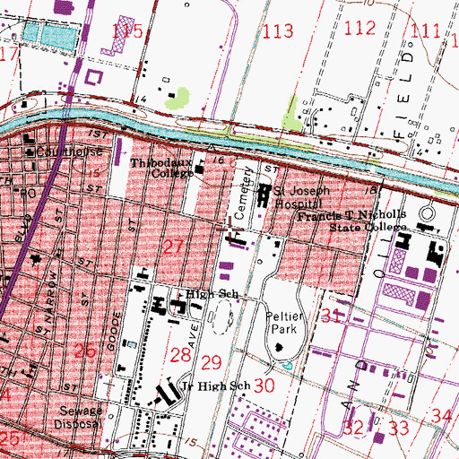 Topographic Map of ST JOSEPH ELEMENTARY, LA