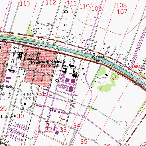 Topographic Map of Shaver Gymnasium, LA