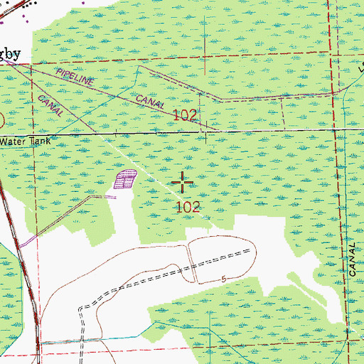 Topographic Map of South Chegby Gas Field, LA