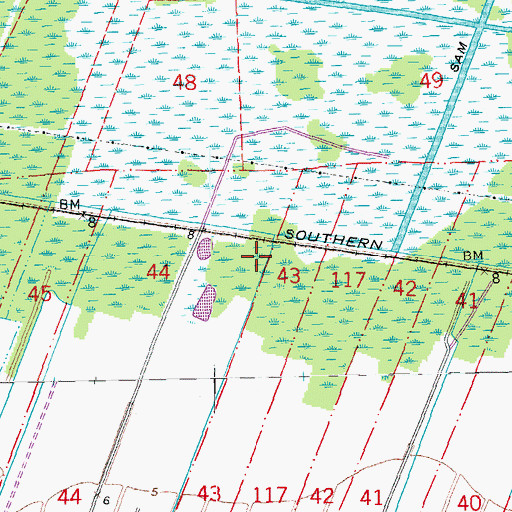 Topographic Map of Southwest Lake Boeuf Gas Field, LA