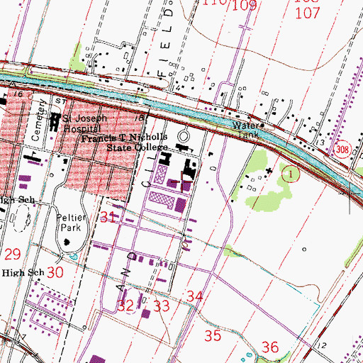Topographic Map of Stopher Gymnasium, LA