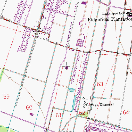 Topographic Map of Louisiana Technical College-Lafourche Campus, LA
