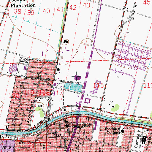 Topographic Map of Thibodaux Civic Center, LA