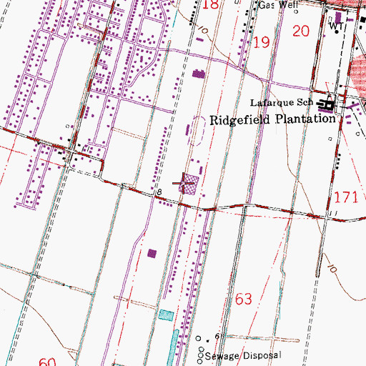 Topographic Map of Thibodaux High School, LA