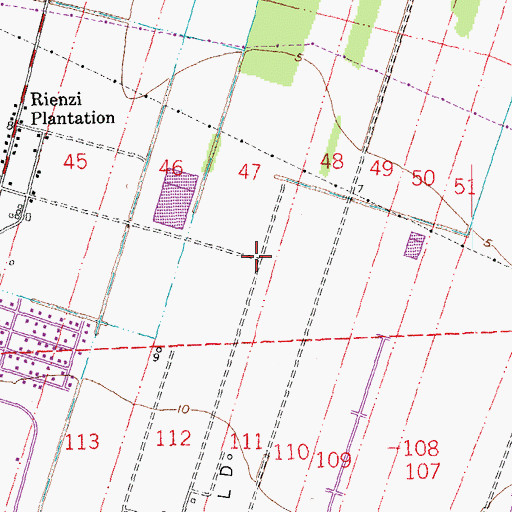 Topographic Map of Twelve Cedars, LA