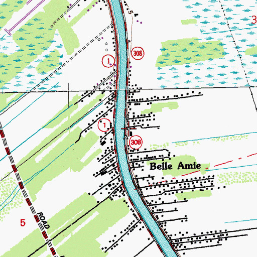 Topographic Map of Valere Guidry School (historical), LA