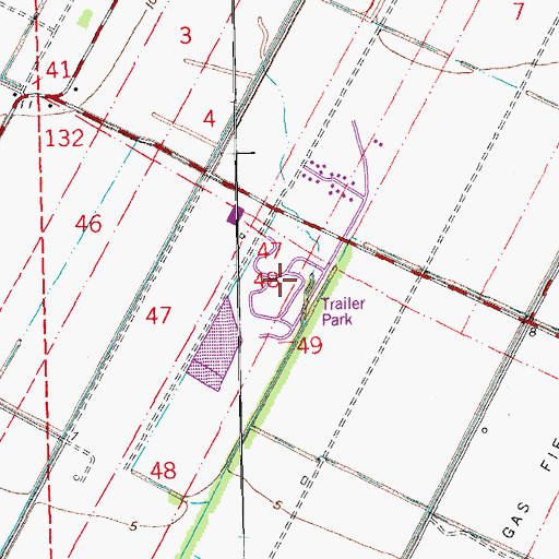 Topographic Map of Waverly Mobile Home Park, LA