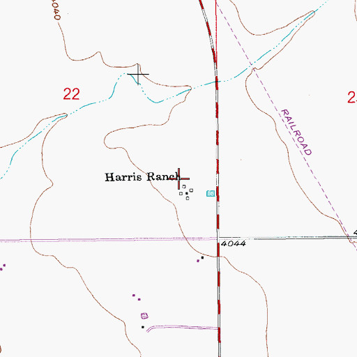 Topographic Map of Harris Ranch, AZ