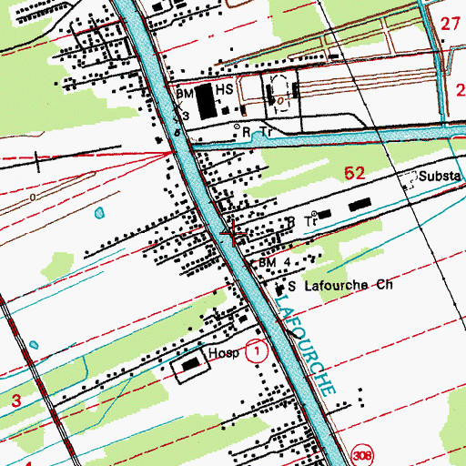 Topographic Map of William Petre School (historical), LA
