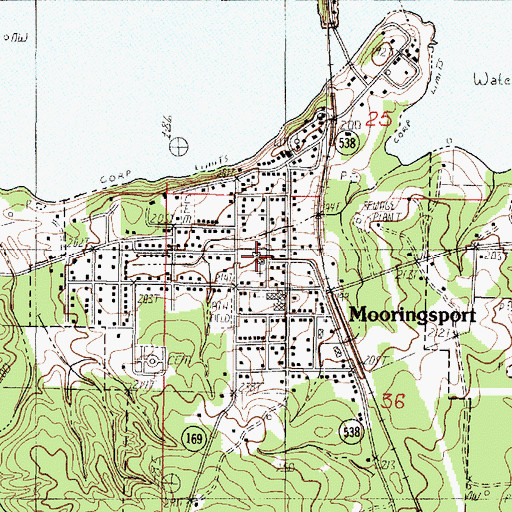 Topographic Map of Mooringsport Baptist Church, LA
