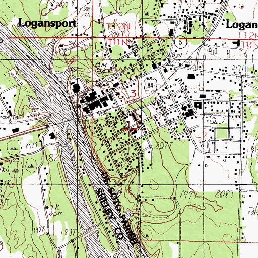 Topographic Map of First United Methodist Church, LA