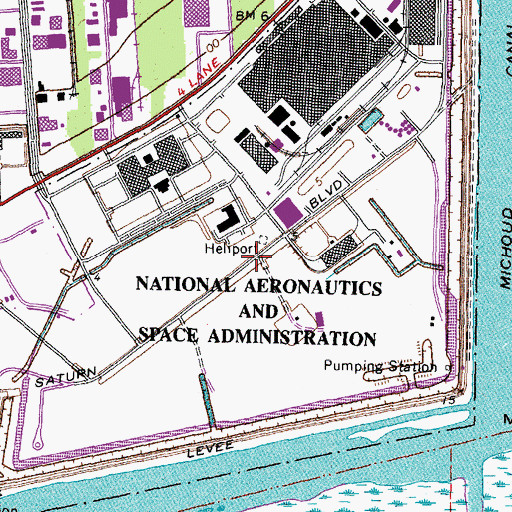 Topographic Map of Michoud Assembly Facility, LA