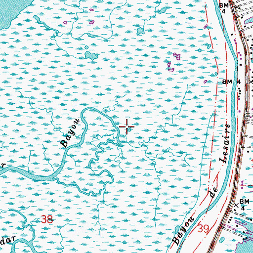 Topographic Map of Saint Catherines Island, LA