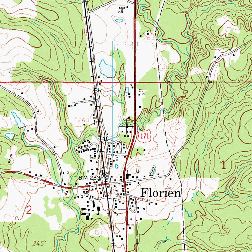 Topographic Map of Bright Star Church, LA