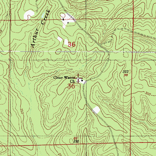 Topographic Map of Caney Cemetery, LA