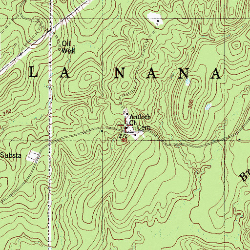 Topographic Map of Negreet School (historical), LA