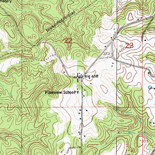 Topographic Map of Plainview Baptist Church, LA