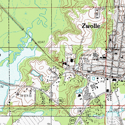 Topographic Map of Saint Josephs Catholic Church, LA