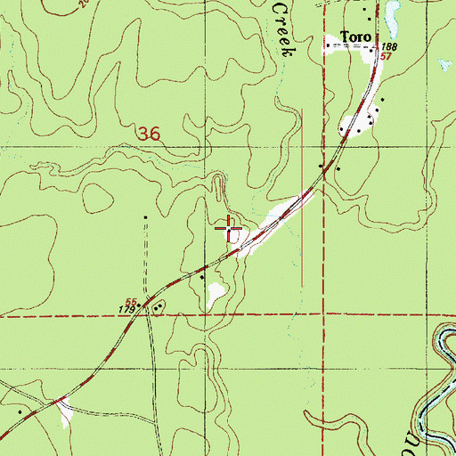 Topographic Map of Toro School (historical), LA
