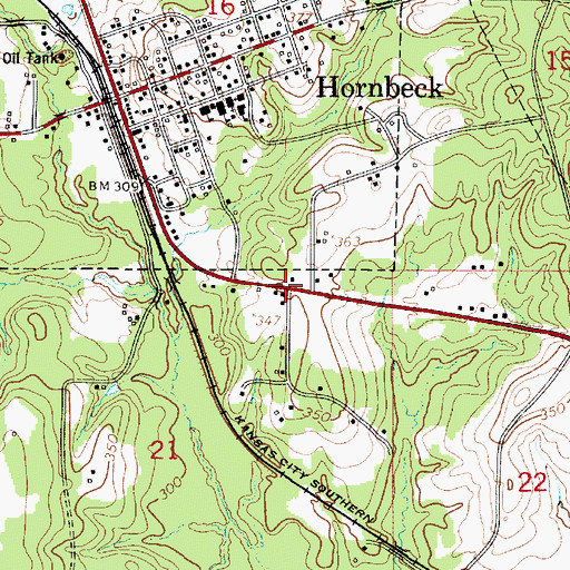 Topographic Map of Barham, LA