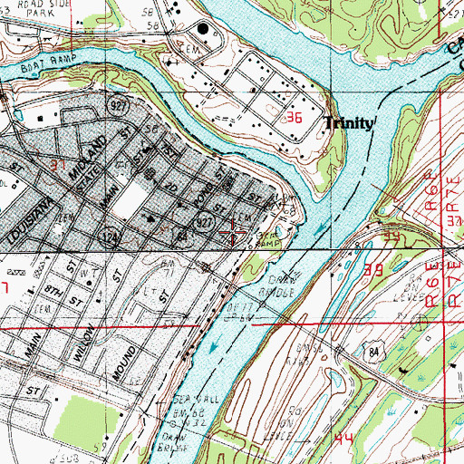 Topographic Map of First United Methodist Church, LA