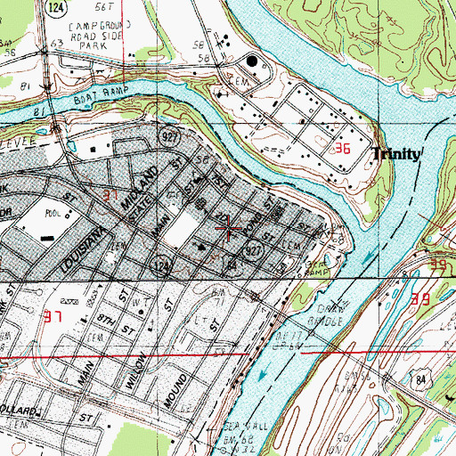 Topographic Map of Saint Gerards Catholic Church, LA