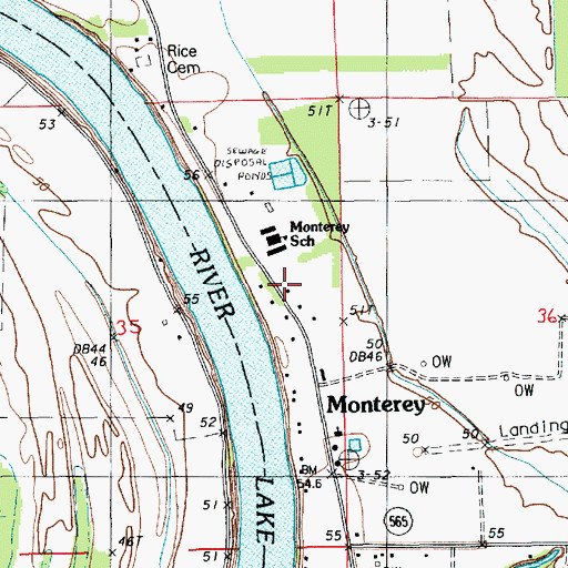 Topographic Map of Central High School (historical), LA