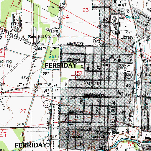 Topographic Map of First Assembly of God Church, LA